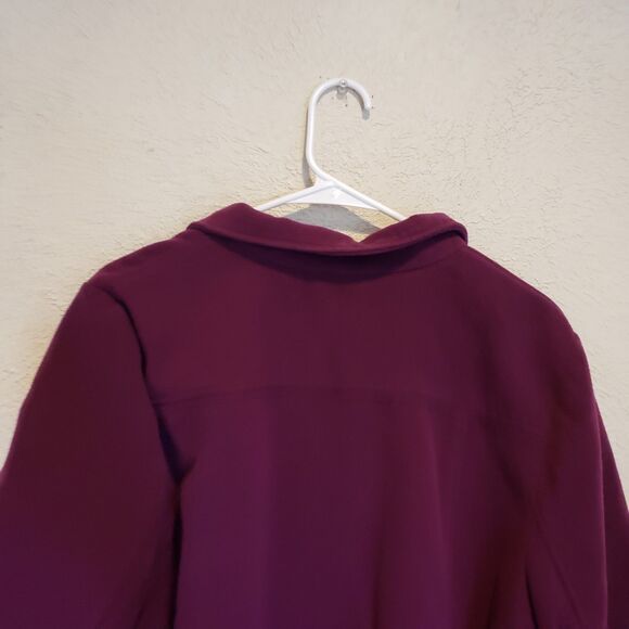 Chico's Coat Womens 2 Orchid Plum Purple Smooth Plush Swing Pea Leopard Print - Picture 6 of 8